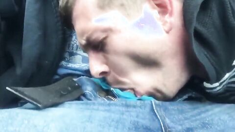 Outdoor Blowjob and Swallow with a Handsome Stranger