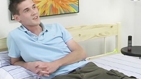 Skinny twink Caleb Levi plays his ass and jerks off solo
