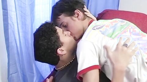 Skinny twink Corey Clark violated by kinky Latino Angel Kelly
