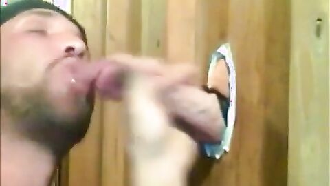 Amateur Glory Hole Blowjob with Big Cock Cumshots