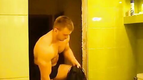 Muscular Russian Hunk Strips and Plays