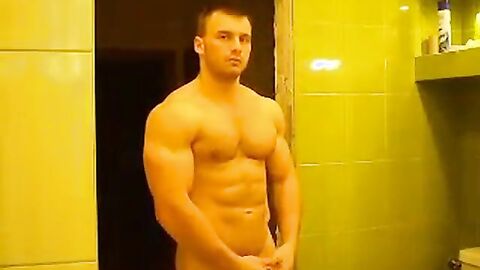 Muscular Russian Hunk Strips and Plays