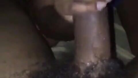 Black Amateur Sucks Big Cock Dry