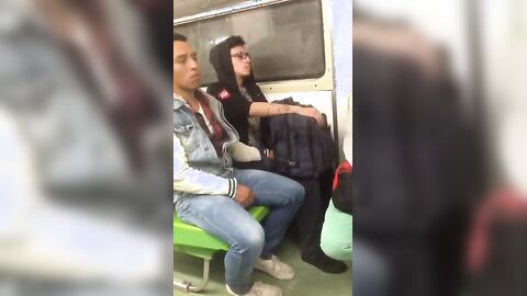 Twink Jerks Off in a Train During Travel