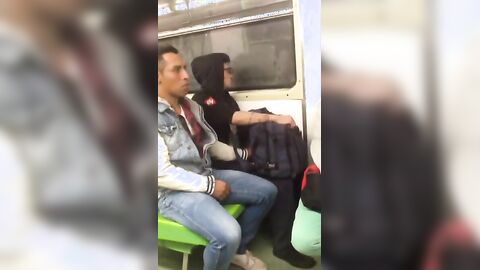 Twink Jerks Off in a Train During Travel