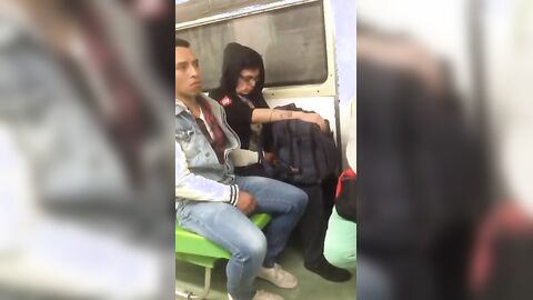 Twink Jerks Off in a Train During Travel