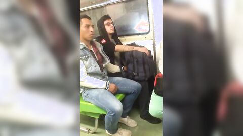 Twink Jerks Off in a Train During Travel