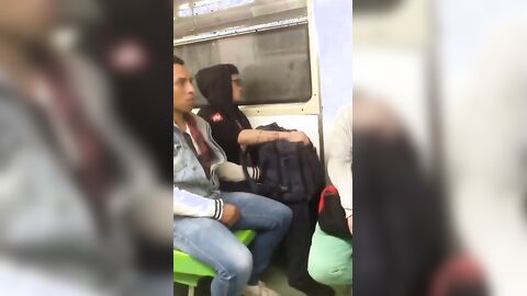 Twink Jerks Off in a Train During Travel