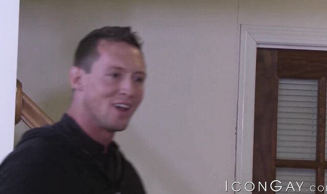 Very cute Troy Accola bends down to get pierced in the ass by Pierce Hartman