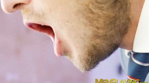 Sloppy blowjob and wet anal fucking by suited Justin Jett and Mika Ayden