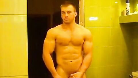 Muscular Russian Hunk Strips and Plays