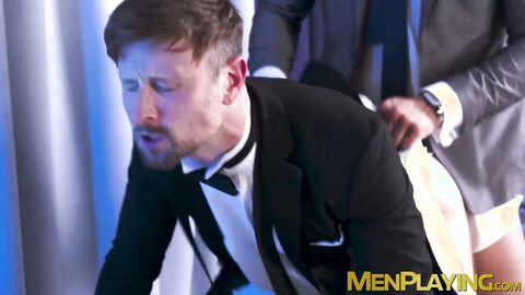 Suited Drew Dixon got fucked after worshiping the feet of master Rocky Vallarta