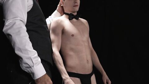 Masters Cain Marko and Reese both thrust the slaveboy from different ends competing f