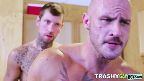 Hot dude Ryan Sebastian dominates a cute gay ass hole after wet blowjob
