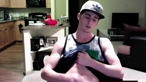 Twink Jerks Off on Webcam in His Apartment