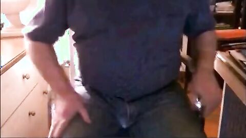 Hairy Argentinian Grandpa Strokes His Cock