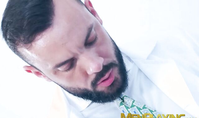 Suited Drew Dixon welcomed the long thick cock of doctor Sir PeterÂ