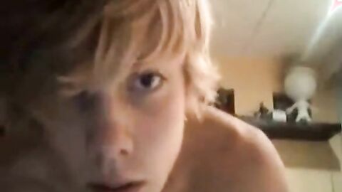 Blonde Twink Strokes on Webcam