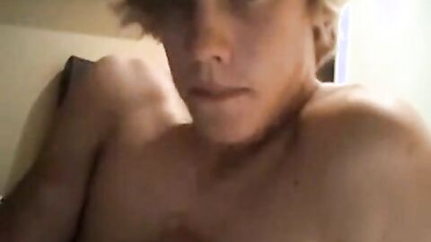Blonde Twink Strokes on Webcam