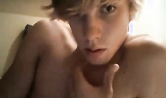 Blonde Twink Strokes on Webcam