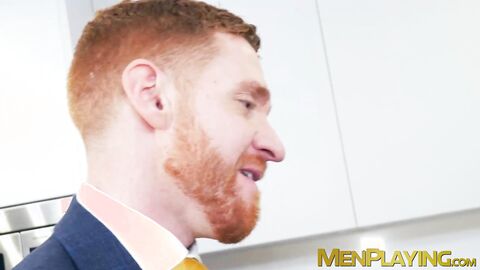 Hardcore take turn ass drilling by redhead Leander and sexy Johnny Viper