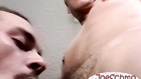 Skinny dude with his gay friend sucking his cock and cum