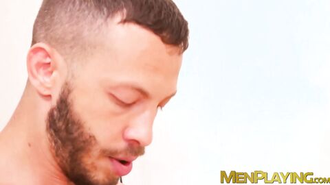 Sloppy blowjob in the morning by inked John Brachalli and sexy Drew Dixon