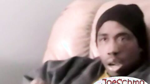 Nervous Isaac gets comfortable wanking off his BBC