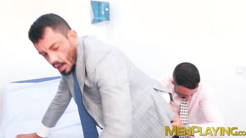 Hot Leo Rosso fucked the hairy ass of Joe Gillis on the examination bed
