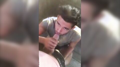 Cute Latin Hunk Sucks Big Cock and Eats Cum