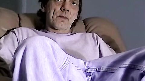 Mature dude displays his enormous dick out