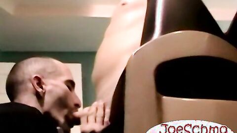 Black guy gets dicked down by two inked guys on a threesome