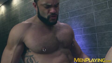 Man in suit Paul Wagner receives ass pounding by hunky Rogan Richards