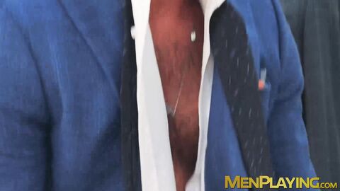 Suited Sir Peter rammed the bubble butt of muscular Javi Gray