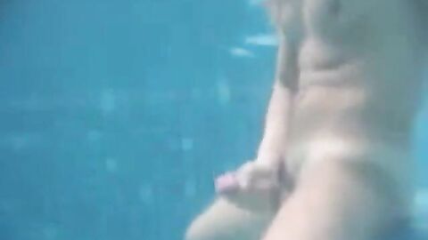 Big-Cock Man Masturbates Outdoors: Underwater Cum Explosion!