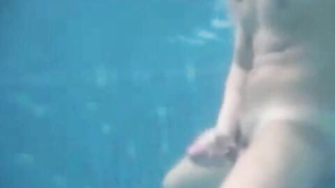 Big-Cock Man Masturbates Outdoors: Underwater Cum Explosion!