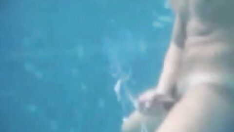 Big-Cock Man Masturbates Outdoors: Underwater Cum Explosion!