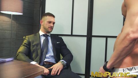 Sexy Darius Fredynand rides the thick dick of his hot boss Paul Wagner
