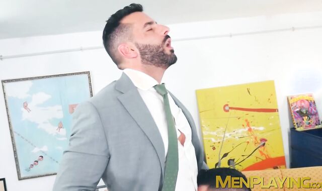 Hunky Andy Star fucked hard during an interview with his boss Massimo Arad