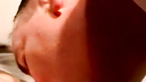 Hung bald amateur cums in mature mans mouth after blowjob