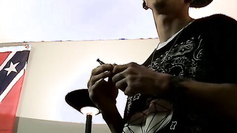 Tattooed thug receives blowjob from a fat cock sucker