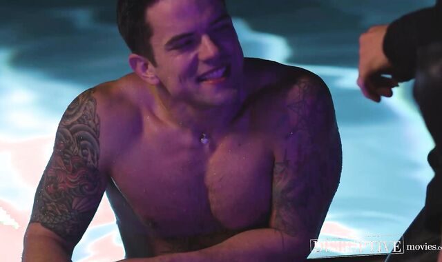 Deepthroating inked gay Dakota Payne so I can hear him moan hard