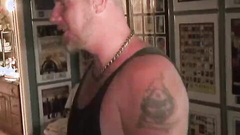 Mature tattooed senior fucked doggystyle after hot blowjob