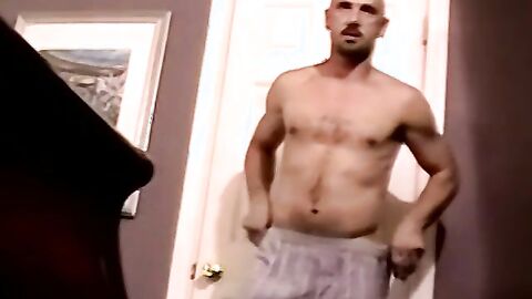 Bald stud gets a helping hand from a mature gay pervert
