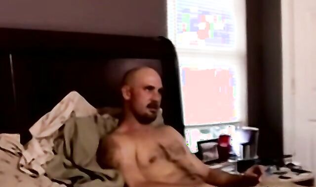 Bald stud gets a helping hand from a mature gay pervert