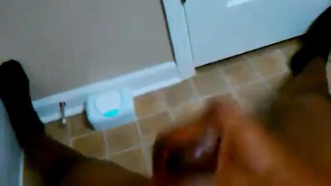Big Black Cock Masturbating in the Bathroom
