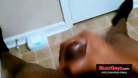 Big Black Cock Masturbating in the Bathroom