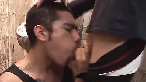 Twinks Tito and Ramiro fucking in the dirty public toilet