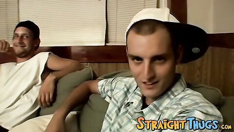 Straight thugs get off and shoot some cum from their balls