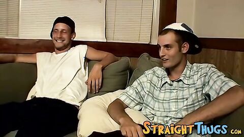 Straight thugs get off and shoot some cum from their balls